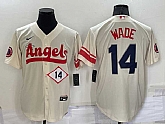 Angels 14 Tyler Wade Cream Nike 2022 City Connect Cool Base Jersey,baseball caps,new era cap wholesale,wholesale hats